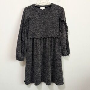 Anthropologie RO&DE Stella Ruffled Mini Dress XS Sweater Knit Ruffle Boho Party‎